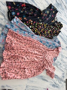 Lot of 4 Dot Dot Smile Twirl Dresses Floral Toddler Girl Size 3/4